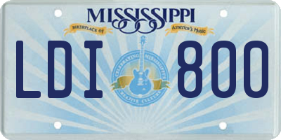 MS license plate LDI800