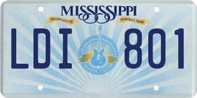 MS license plate LDI801