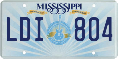 MS license plate LDI804