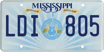 MS license plate LDI805