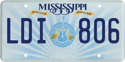 MS license plate LDI806