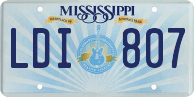 MS license plate LDI807