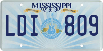 MS license plate LDI809