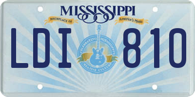 MS license plate LDI810
