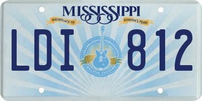 MS license plate LDI812