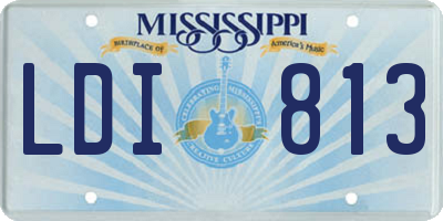 MS license plate LDI813
