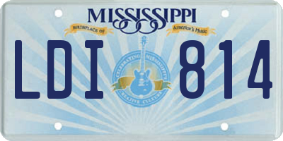 MS license plate LDI814