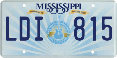 MS license plate LDI815