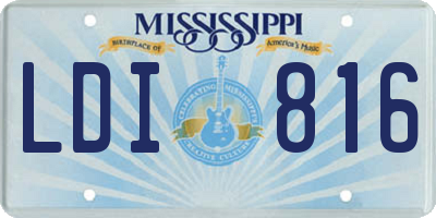 MS license plate LDI816