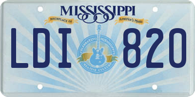 MS license plate LDI820