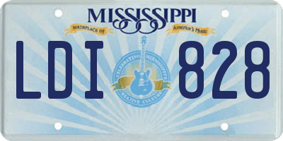 MS license plate LDI828