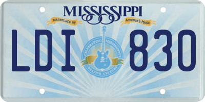 MS license plate LDI830