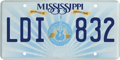 MS license plate LDI832