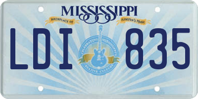 MS license plate LDI835