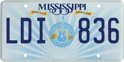 MS license plate LDI836
