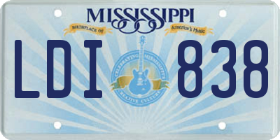 MS license plate LDI838
