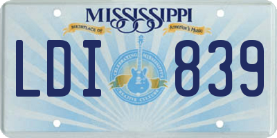 MS license plate LDI839