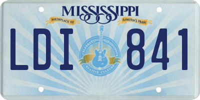 MS license plate LDI841