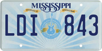 MS license plate LDI843