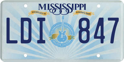 MS license plate LDI847