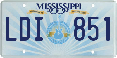MS license plate LDI851