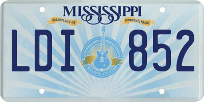 MS license plate LDI852