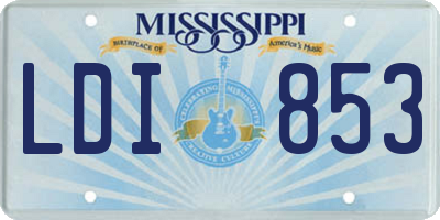 MS license plate LDI853