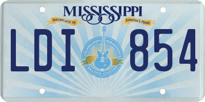 MS license plate LDI854