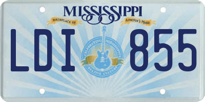 MS license plate LDI855
