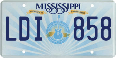 MS license plate LDI858