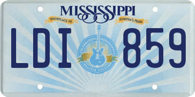 MS license plate LDI859