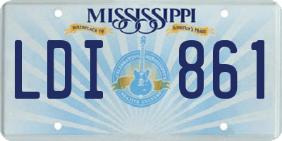 MS license plate LDI861