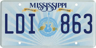 MS license plate LDI863