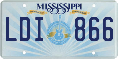 MS license plate LDI866
