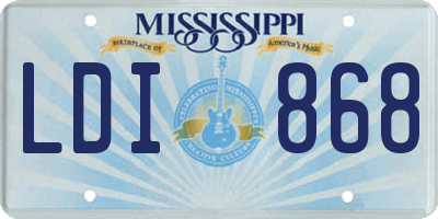 MS license plate LDI868