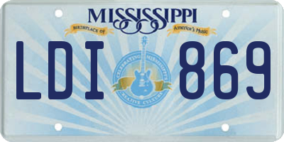 MS license plate LDI869