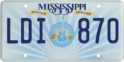 MS license plate LDI870