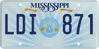 MS license plate LDI871