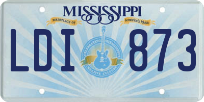 MS license plate LDI873