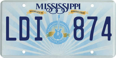 MS license plate LDI874