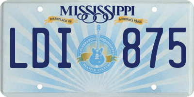 MS license plate LDI875