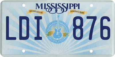 MS license plate LDI876