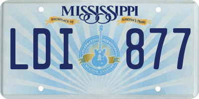 MS license plate LDI877