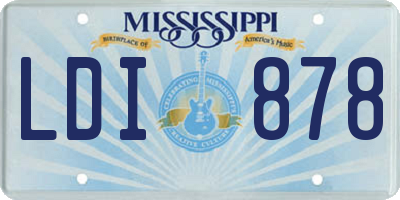 MS license plate LDI878