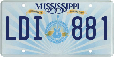 MS license plate LDI881