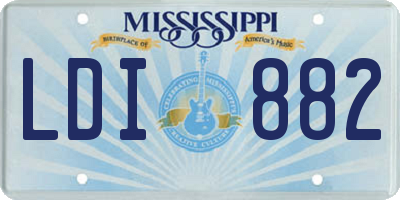 MS license plate LDI882