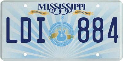 MS license plate LDI884