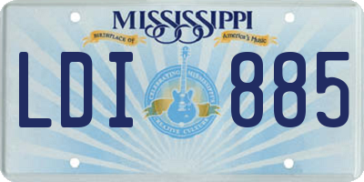 MS license plate LDI885