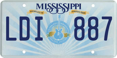 MS license plate LDI887