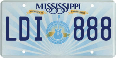 MS license plate LDI888